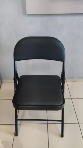Cadeira Dobrável Almofadada Portátil Estofada Ferro 150kg