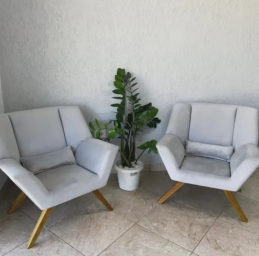 2 poltronas cinza claro