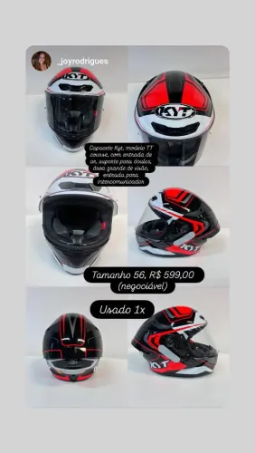 Capacete KYT TT Course 56 Novo (usado uma vez)