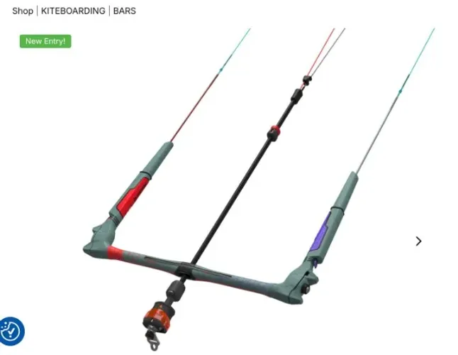 Barra para Kitesurf Duotone Click Bar 2027 completa com leash e chickenloop