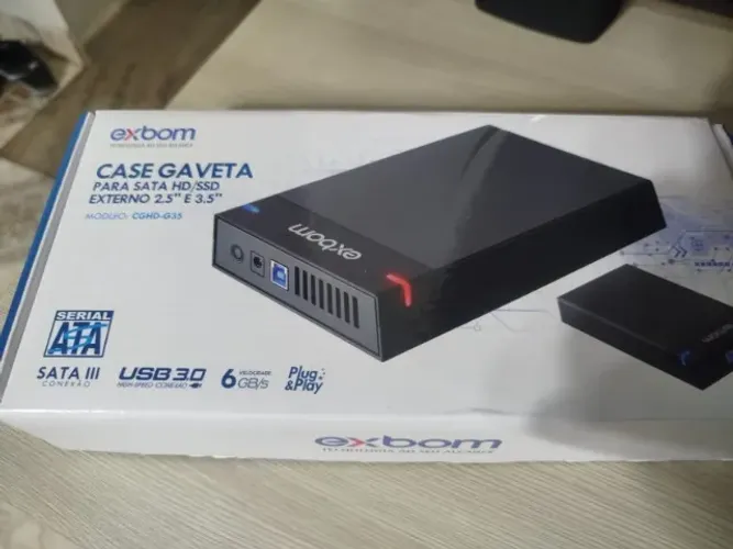 CASA DE GAVETA PARA HD/SSD EXTERNO 2.5" e 3.5" novo na CAIXA