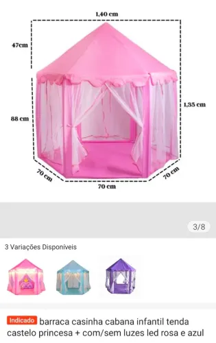 TENDA INFANTIL COM LEDS