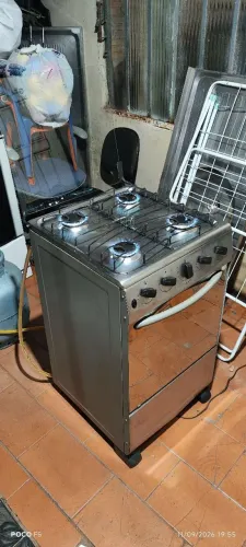 Fogão 4 bocas inox espelhado revisado e pronto para usar