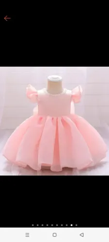 Vestido rosa bebê luxo 12-18 meses