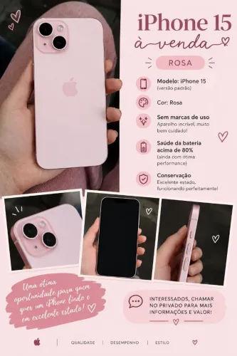 IPHONE 15 - 128 Gb. Perfeito estado. Bateria 80 - 90%