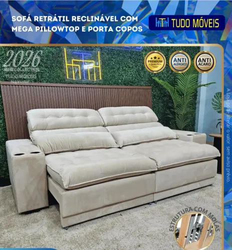 SOFA RETRÁTIL E RECLINÁVEL PARA 5 LUGARES