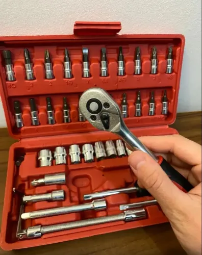 Kit chave catraca com 46 peças (Aço de qualidade)