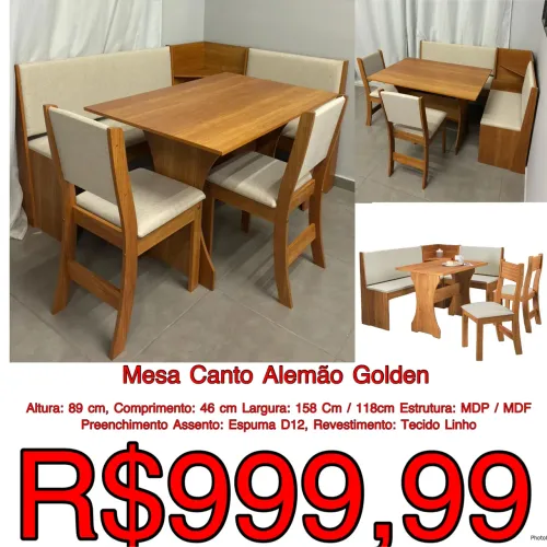 MARAVILHOSA MESA CANTO ALEMÃO GOLDEN 