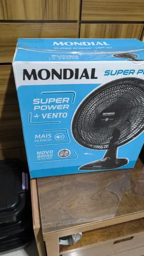 Ventilador  Mondial 40 cm Super Power.VSP-40-B.6 Pás.3 Velocidades/Preto.110v.140 W. Novo.