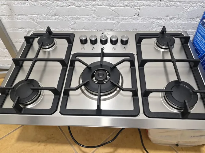 Cooktop Fischer Infinity 5 Bocas Inox Tripla Chama - Super Novo