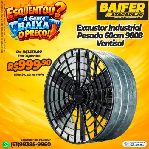 Exaustor Industrial Pesado 60cm 9808 Ventisol