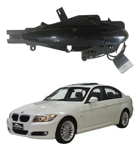 Maçaneta Externa Porta Traseira Direita Bmw 320i 2007 A 2012 Preto Traseira
