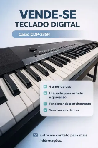 PIANO DIGITAL CASIO STAGE CDP 235R BK - PRETO