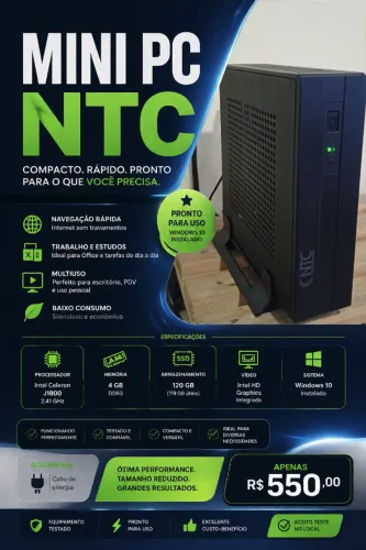 Computador Mini PC NTC | SSD 120GB | 4GB RAM | Windows 10