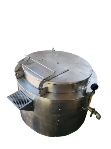 Caldeirão Industrial Em Aço Inox Com Tampa - Usado (Ótimo Estado)