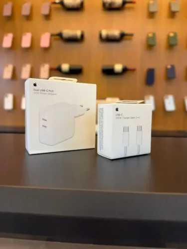 FONTE APPLE 35W + CABO USB C APPLE 2METROS, NOVOS, ORIGINAIS