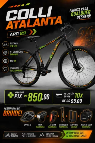 OPORTUNIDADE Bike Aro 29 Kit Shimano Colli (Mais de R$400 em acesórios Rockbross)