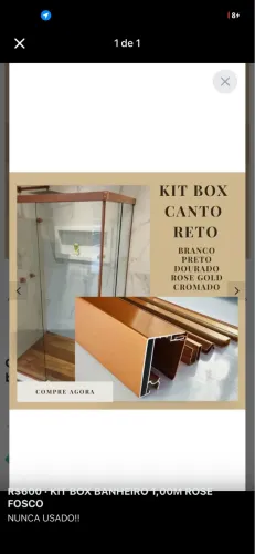 Kit box banheiro canto Rose fosco 1,00M