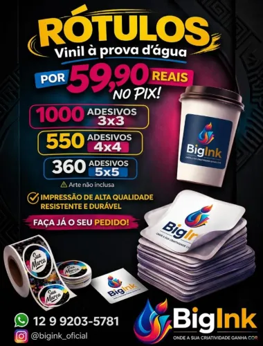 Rotulos em Vinil a Prova D'agua - A partir de R$ 59,90 no Pix