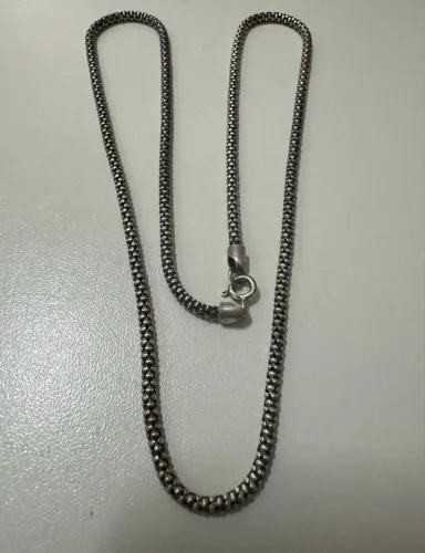 Corrente de prata e Pingente prata Cruz Ansata