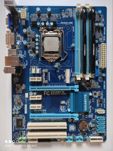 Placa mãe Gigabyte GA B75 D3V + Processador Intel i7 3770 + 16GB RAM DDR3 Hiperx Fury