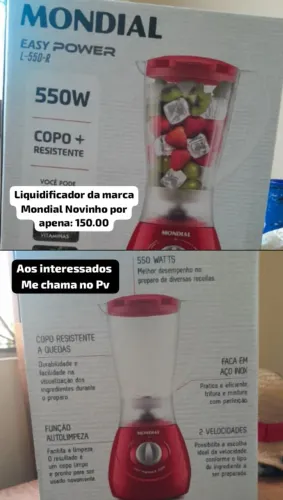 Liquidificador da marca Mondial Novinho 