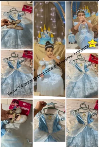 Vestido da Cinderela tamanho 4,5 impecável 