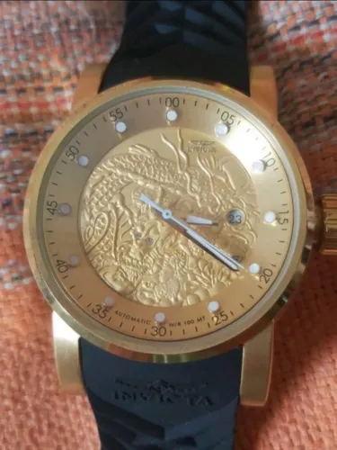 novo - relogio invicta s1 rally yakuza dourado
