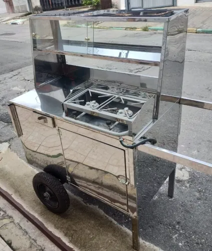 Carrinho de Tapioca em Inox Com Cobertura - NOVO