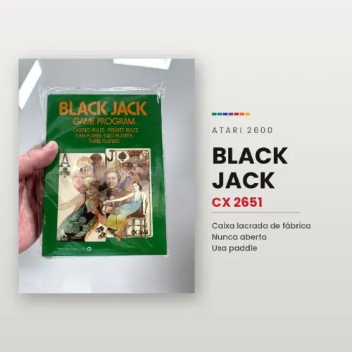 Jogo/Cartucho Atari 2600 Black Jack CX2651 caixa gatefold lacrada de fábrica NIB