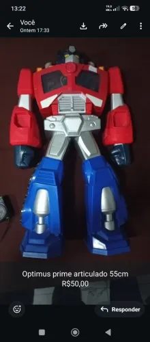 Vendo Optimus prime articulado 55 cm R$ 50,00<br>R$50,00
