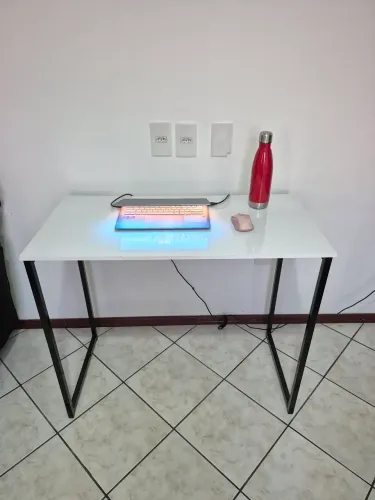 Escrivaninha Industrial mesa estudo aço mdf