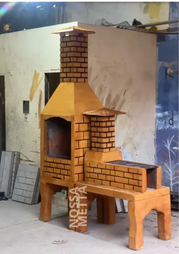Churrasqueira com fogão a lenha