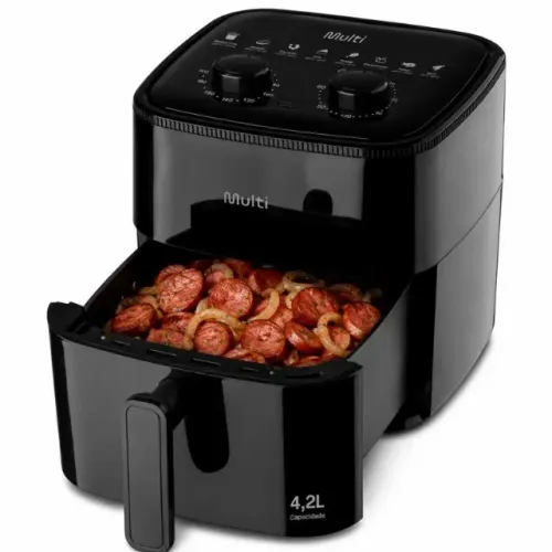Air Fryer 4,2 Litros Fritadeira Elétrica 1350W 127V Multi Preta