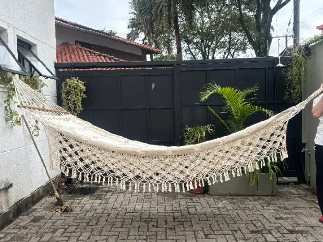 Rede de Dormir Casal Grande com Madeira 4,20m