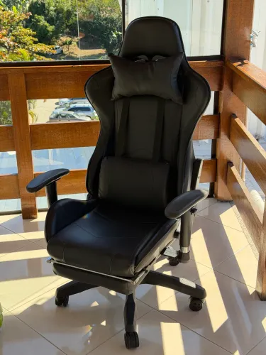 Cadeira gamer reclinável 180° | apoio de pés | muito conservada