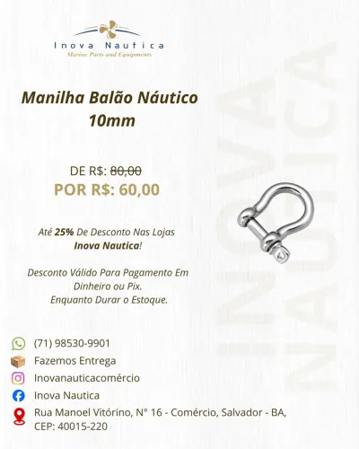 Manilha Balão Náutico 10mm