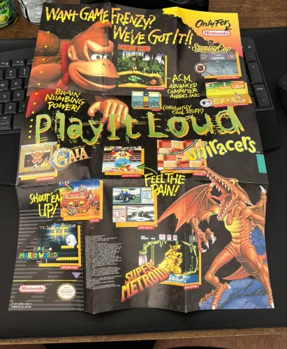 Pôster Nintendo Power Donkey Kong Original Super Nintendo