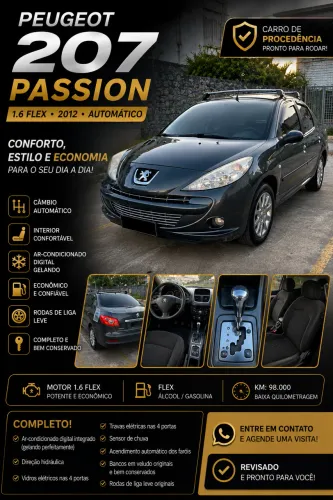 Peugeot 207 Sedan Passion XS 1.6 Flex 16V 4P AUT 2012