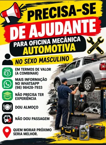 Ajudante de mecânico.
