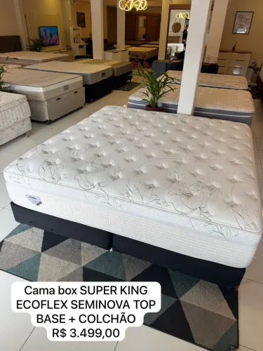 Cama Box KING SIZE ECOFLEX SEMINOVO TOP - ENTREGAMOS 