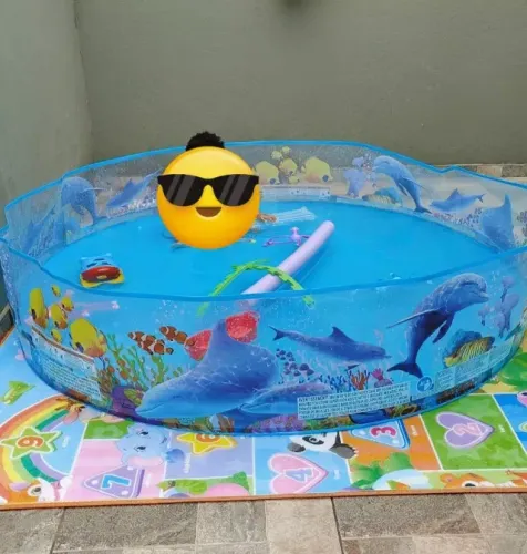 Piscina Grande 1000 litros Semirrigida Portátil Reforçada Vinil Praia Redonda Verão Adulto