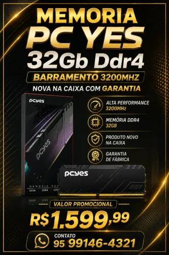 Memoria 32GB Ddr4 3200MHz Lacrada na Caixa.