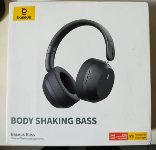 Fone Bluetooth Baseus Body Sharking Bass. 40mm diafragma Grave aprimorado. 50h bateria.