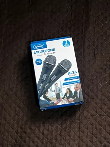 Microfone Duplo Dinâmico Knup Kp-m0015 Eventos e Festas