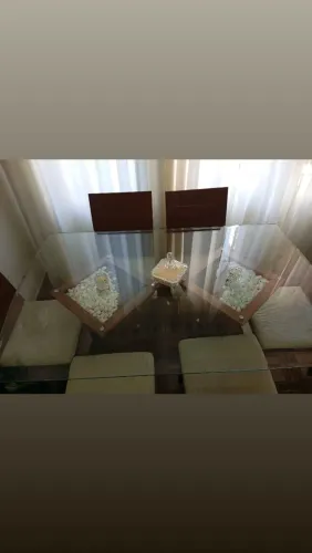 Tampo de vidro mesa de jantar.
