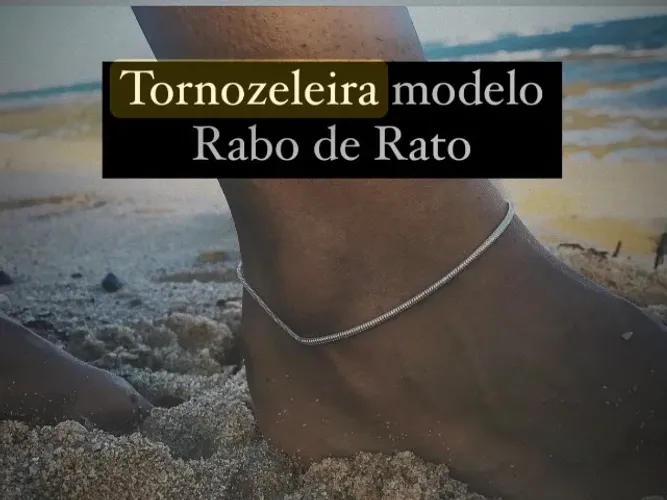 Tornozeleira modelo rabo de rato em PRATA 925 nova com certificado