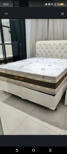 Cama tamanho Que em size com colchão Newton dupla face D33 5 anos de garantia