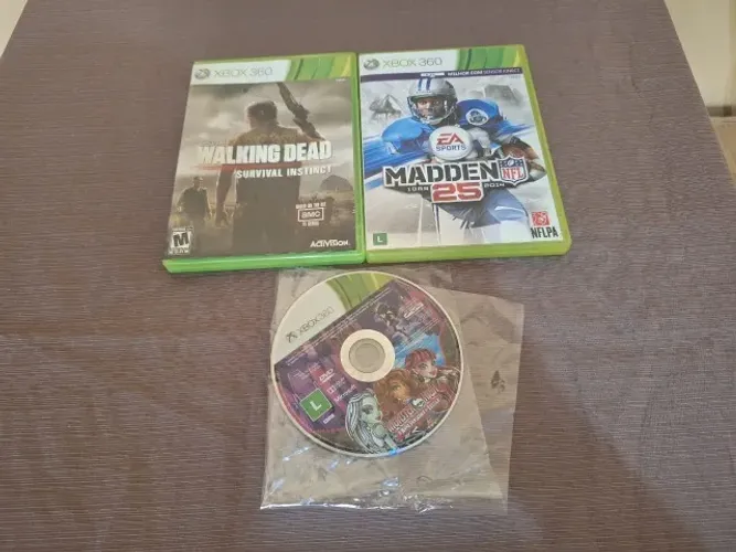 3 jogos xbox 360 originais The walking dead madden 25 monster high