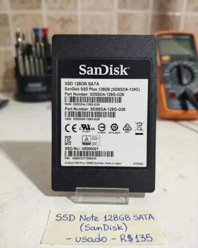 SSD SanDisk Plus 128GB SATA - Usado | R$ 135